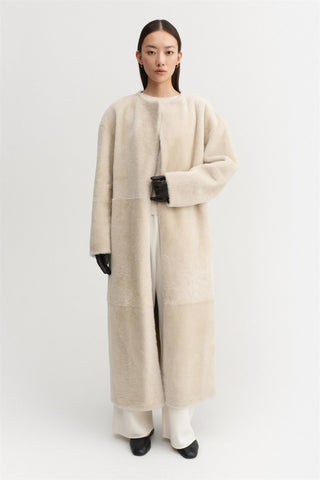 ALMADA LABEL - Pre-Order Shea Shearling Coat - Vanilla