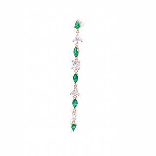 Rose Marie Paris - Stud Dangling Green Stones - Gold