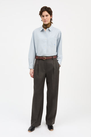 SKALL - Edgar Shirt Oxford - Light Blue/White Stripe