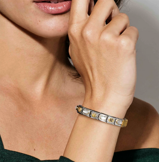 Nomination - Link PLATES steel 18k gold DESIGNER
