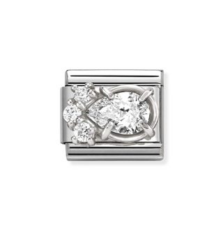 Nomination - Link SYMBOLS cz and 925 sterling silver WHITE DROP