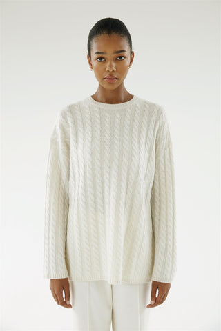 ALMADA LABEL - Noa Cable Knit Sweater - Cream