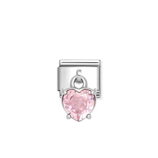 Nomination - Link CHARMS CUBIC 925 sterling PENDANT PINK HEART