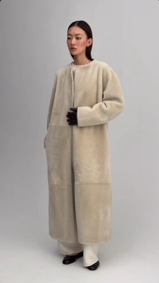 ALMADA LABEL - Shea Shearling Coat - Vanilla (pre-order)