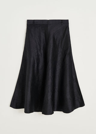 AIAYU - Bea Skirt Silk - Black Navy