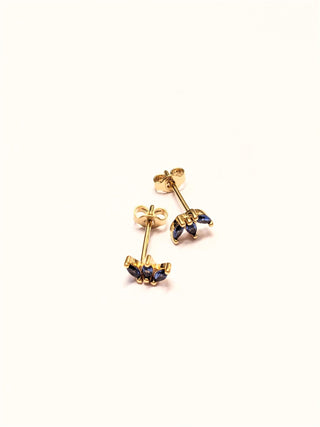 Rose Marie Paris - Stud Lotus with Blue Stone - Gold