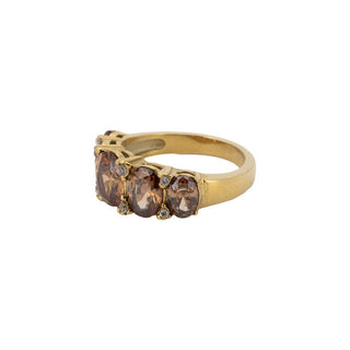 All The Luck in the World - Ring Oval Stones W/Diamond - Brown