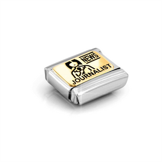 Nomination - Link PLATES steel 18k gold JOURNALIST