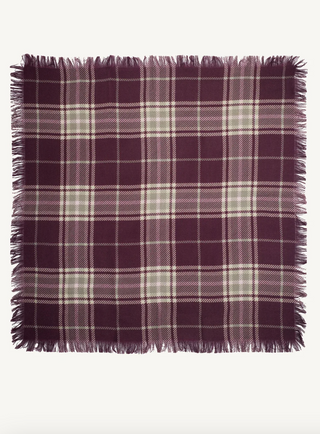 BOMPARD - Swann Tartan Mini Scarf 63x63 - Grenat/Millet