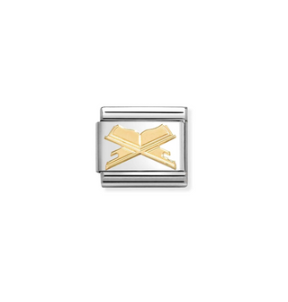 Nomination - Link CLASSIC steel 18k gold SACRED BOOK