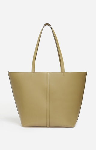 VANESSA BRUNO - Large Daily Leather Tote - Olive