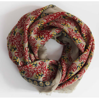 LES BELLES VAGABONDES - Carré Wool Poème - Rouge