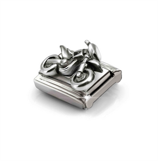 Nomination - Link SYMBOLS oxidized steel 925 sterling silver MOTORCYCLE