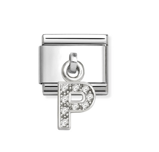 Nomination - Link CHARMS LETTERS cz and 925 sterling silver P