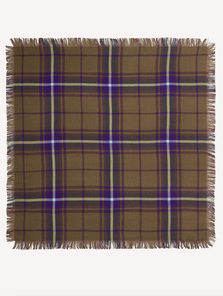 BOMPARD - Swann Tartan Mini Scarf 63x63- Noisette/Ultraviolet
