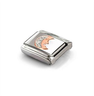 Nomination - Link CLASSIC steel 9k rose gold SILVER GLITTER MOON