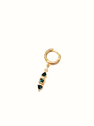 Rose Marie Paris - Hoop 3 Green Charms - Gold