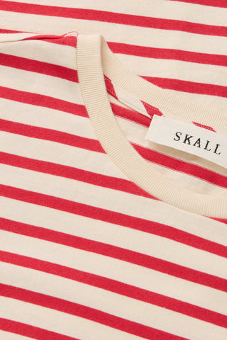 SKALL - Marron Regular Tee - Off White/Red Stripe
