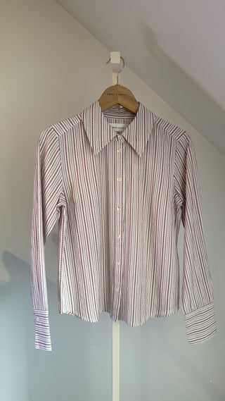 SKALL - Fauna Shirt - Raspberry/Cream Stripe