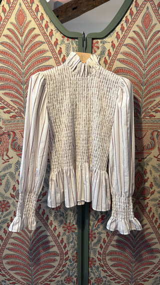 MARIA DE LA ORDEN - Aleria Shirt - Cabernet Stripe
