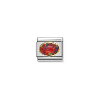 Nomination - Link oval stone 18k gold RED OPAL