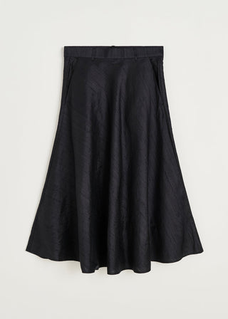 AIAYU - Bea Skirt Silk - Black Navy
