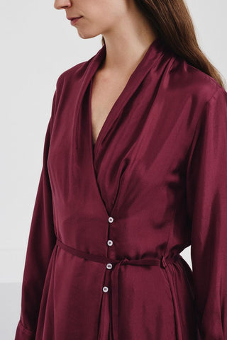 POMANDÈRE - Silk Habotai Dress - Burgundy
