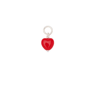 Pico Copenhagen - French Petit Heart Pendant - Red Silver