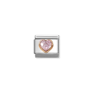 Nomination - Link HEART FACETED 375 gold PINK