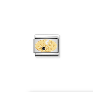 Nomination - Link 18K Gold & Enamel TAO SUN AND MOON