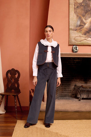 MARIA DE LA ORDEN - Vienna Vest - Midnight Corduroy