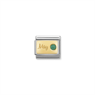 Nomination - Link MONTH STONE  18k gold May EMERALD