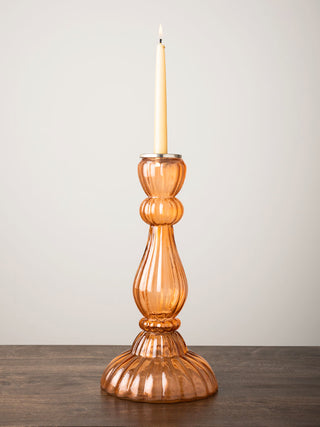 CHEHOMA - Candlestick Orange Pink Glass