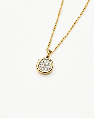 MISSOMA - Molten Soft Square Pavé Pendant Necklace - Gold