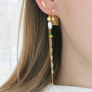 STINE A - Tres Petit Etoile Earring W/Pearl Gold