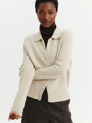 BOMPARD - Preppy Polo Cardigan - Avoine