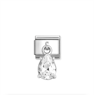 Nomination - Link PENDANT 925 sterling silver & CZ WHITE DROP