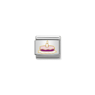 Nomination - Link SYMBOLS  18k gold Cake with candle