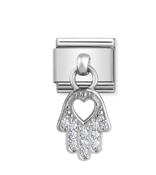 Nomination - Link CLASSIC 925 sterling silver and zirconia HAND OF FATIMA