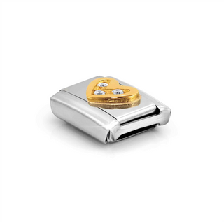 Nomination - Link composable LOVE steel 18k gold zirconia HEART
