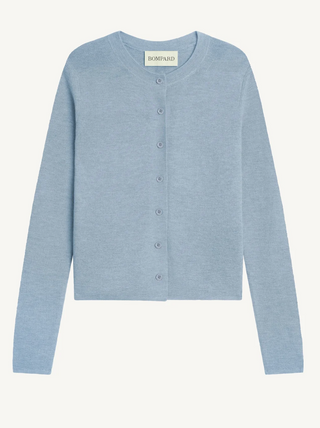 BOMPARD - Plain Knit Cardigan - Bleu Glacier