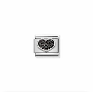 Nomination - LINK 925 Sterling Silver & CZ HEART BLACK