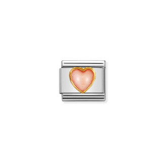 Nomination - Link STONES HEARTS 18k gold PINK CORAL