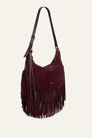 BA&SH - Swing Fringes Bag M - Bordeaux