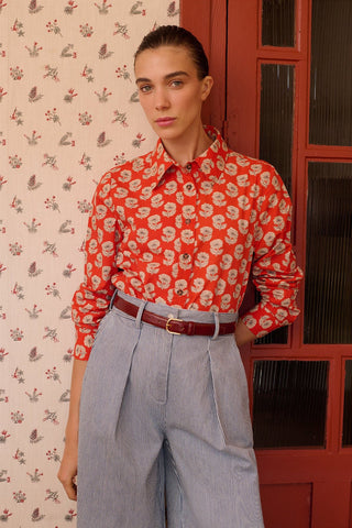 MARIA DE LA ORDEN - Alana Shirt - Red Flowers