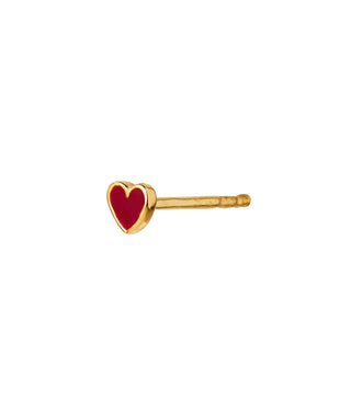 STINE A - Petit Love Heart Burgundy Enamel