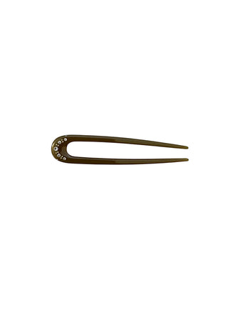 Pico Copenhagen - Sunny Crystal Hair Pin - Dark Olive