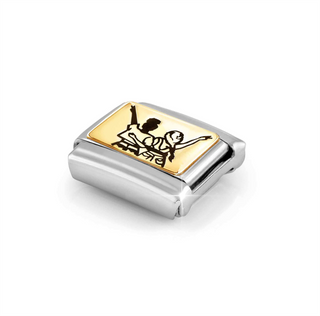 Nomination - Link PLATES steel 18k gold FRIENDS