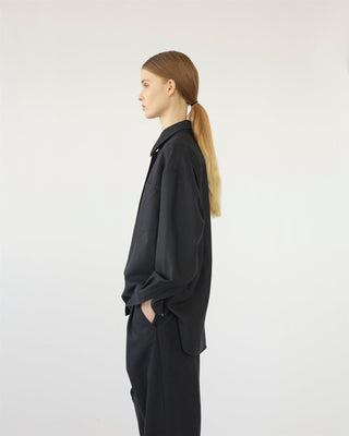AF Agger - Fine Wool Oversized Shirt - Navy