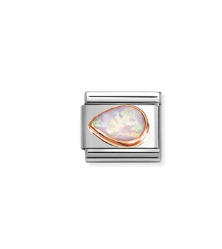 Nomination - Link FECETED STONES 375 gold PINK OPAL